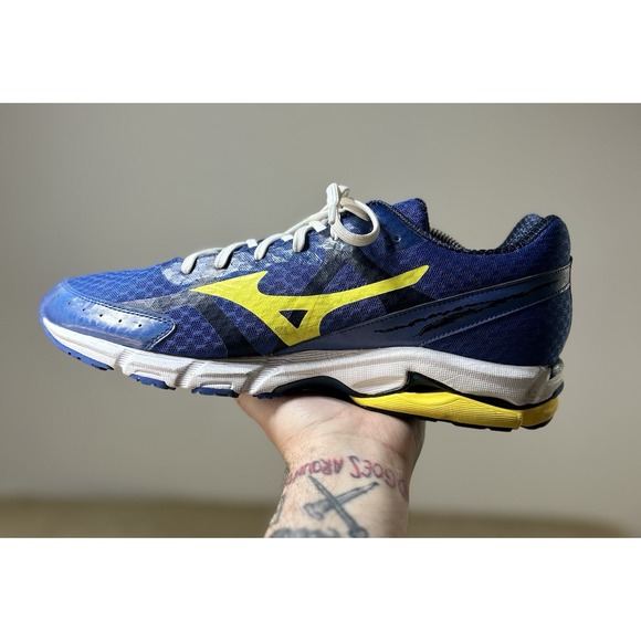 Mizuno Wave Rider 17 Men's 12 Blue/yellow/white - Picture 8 of 12